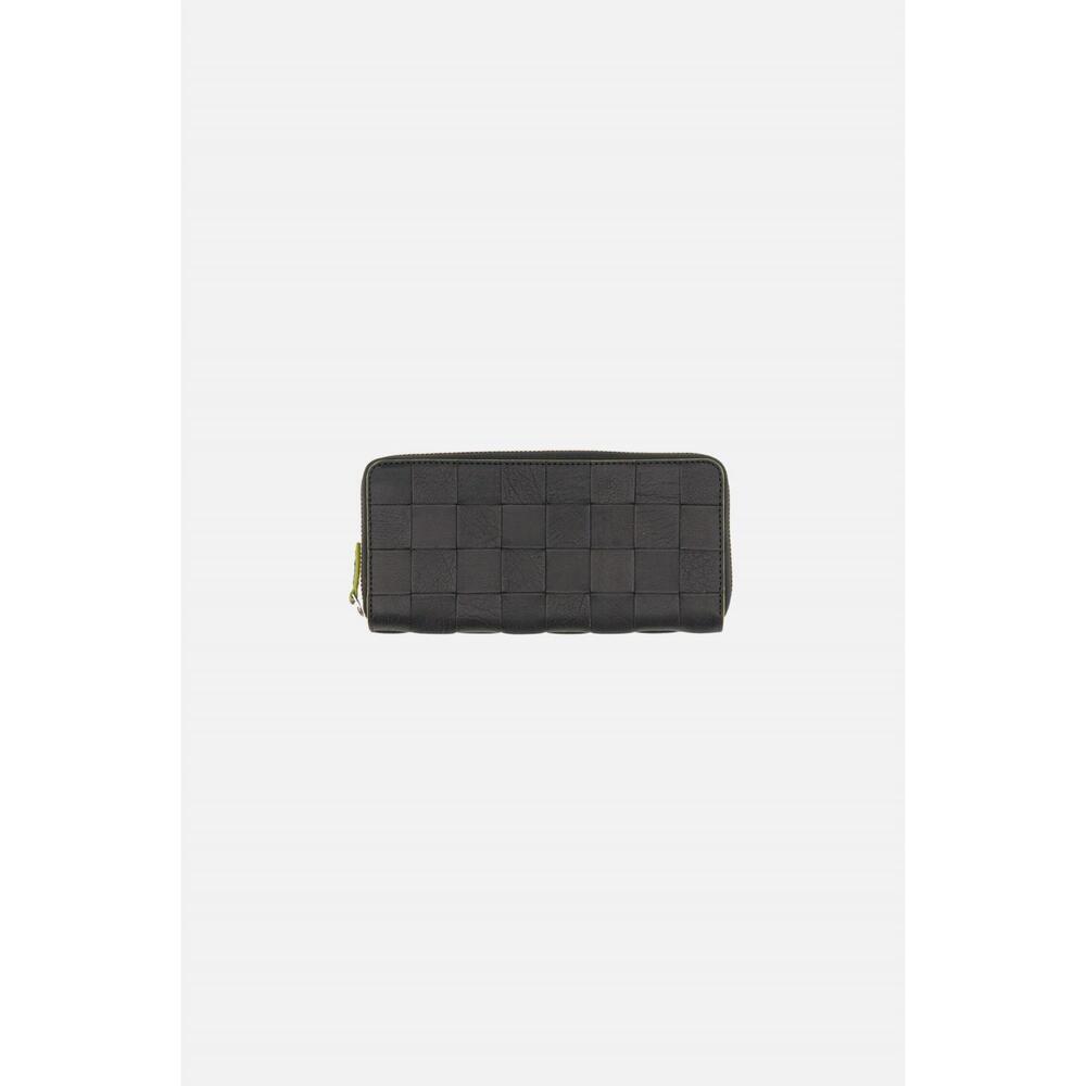 NEW DRAGON DIFFUSION women's check zip around wallet in black